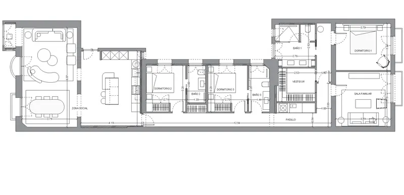 Plano de la vivienda — Piso en barrio de Salamanca