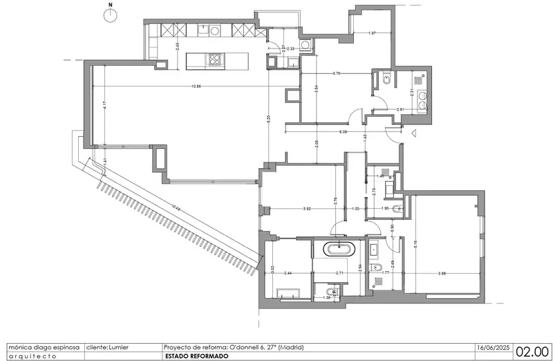 Plano de la vivienda — Ático en el Retiro – Planta 27