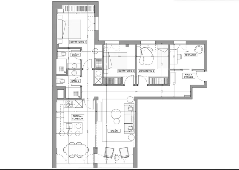 Plano de la vivienda — Piso en Príncipe de Vergara