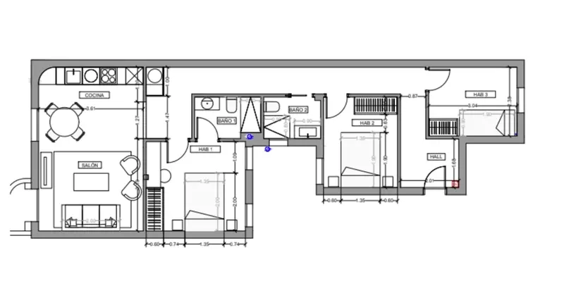 Plano de la vivienda — Vivienda en Chamberí