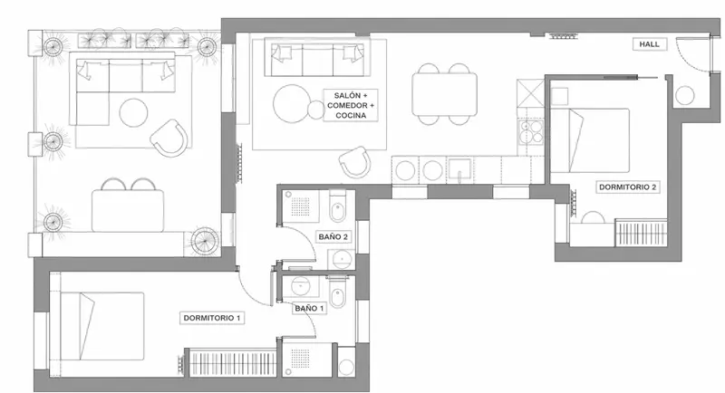 Plano de la vivienda — Ático en General Pardiñas