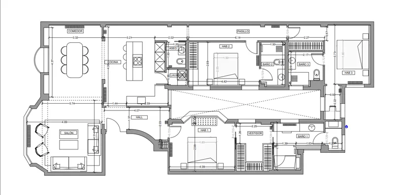 Plano de la vivienda — Piso en Jerónimos