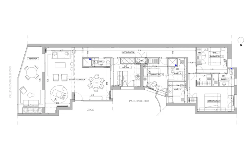 Plano de la vivienda — Ático en Chamberí