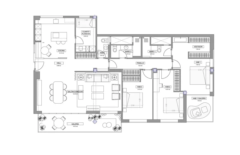 Plano de la vivienda — Piso en Núñez de Balboa