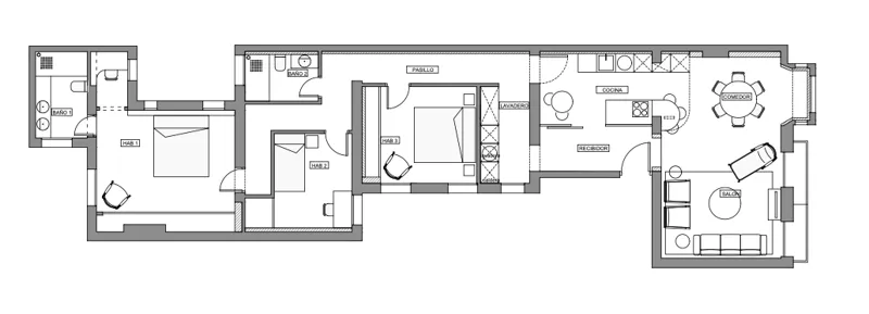 Plano de la vivienda — Piso en General Díaz Porlier