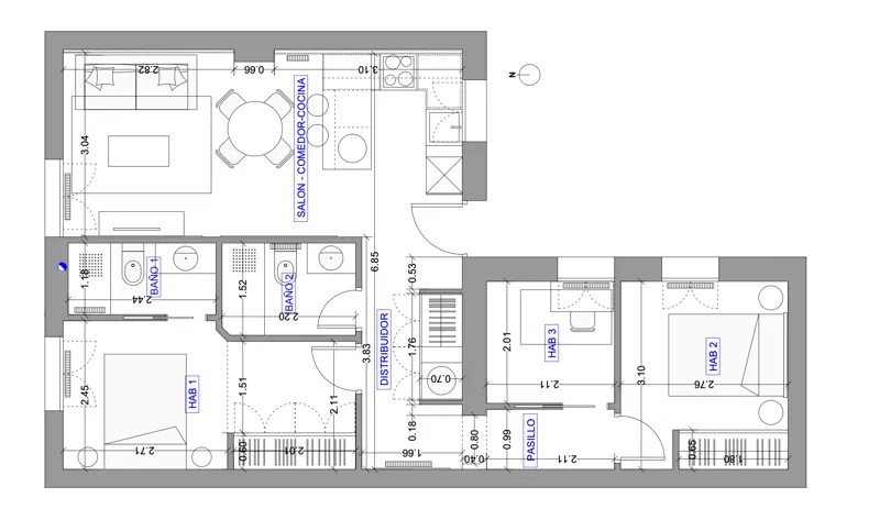 Plano de la vivienda — Piso en Ortega y Gasset